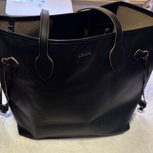 Lodis Black Leather Everyday Tote